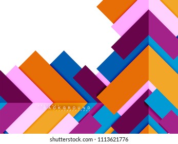 Multicolored abstract geometric shapes, geometry background for web banner, business presentation, ads package, print template, wallpaper