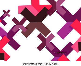 Multicolored abstract geometric shapes, geometry background for web banner, business presentation, ads package, print template, wallpaper