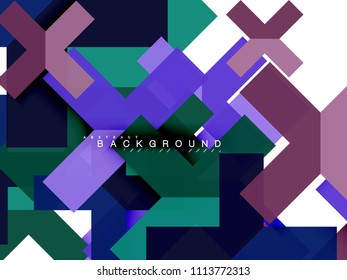Multicolored abstract geometric shapes, geometry background for web banner, business presentation, ads package, print template, wallpaper