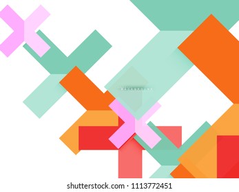 Formas geométricas abstractas multicolores, fondo geométrico para banner web, presentación comercial, paquete de anuncios, plantilla de impresión, fondo de pantalla