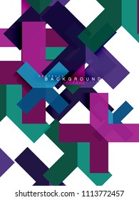 Multicolored abstract geometric shapes, geometry background for web banner, business presentation, ads package, print template, wallpaper