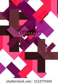 Multicolored abstract geometric shapes, geometry background for web banner, business presentation, ads package, print template, wallpaper