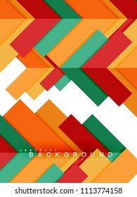 Multicolored abstract geometric shapes, geometry background for web banner, business presentation, ads package, print template, wallpaper