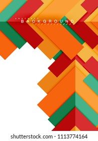 Multicolored abstract geometric shapes, geometry background for web banner, business presentation, ads package, print template, wallpaper