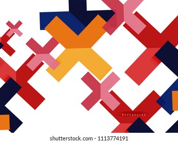 Multicolored abstract geometric shapes, geometry background for web banner, business presentation, ads package, print template, wallpaper