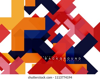 Multicolored abstract geometric shapes, geometry background for web banner, business presentation, ads package, print template, wallpaper