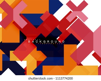 Multicolored abstract geometric shapes, geometry background for web banner, business presentation, ads package, print template, wallpaper