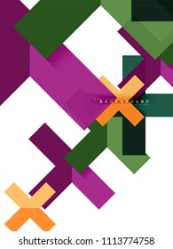 Formas geométricas abstractas multicolores, fondo geométrico para banner web, presentación comercial, paquete de anuncios, plantilla de impresión, fondo de pantalla
