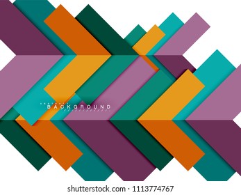 Multicolored abstract geometric shapes, geometry background for web banner, business presentation, ads package, print template, wallpaper