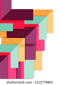Multicolored abstract geometric shapes, geometry background for web banner, business presentation, ads package, print template, wallpaper