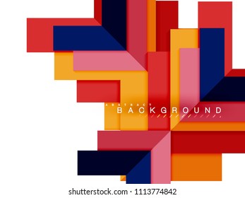 Abstrakte, mehrfarbige geometrische Formen, geometrischer Hintergrund für Webbanner, Geschäftspräsentation, Werbepaket, Druckvorlage, Bildschirmhintergrund