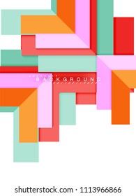Multicolored abstract geometric shapes, geometry background for web banner, business presentation, ads package, print template, wallpaper