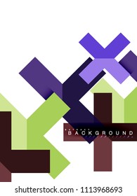 Multicolored abstract geometric shapes, geometry background for web banner, business presentation, ads package, print template, wallpaper