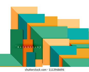 Multicolored abstract geometric shapes, geometry background for web banner, business presentation, ads package, print template, wallpaper