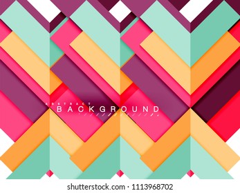 Multicolored abstract geometric shapes, geometry background for web banner, business presentation, ads package, print template, wallpaper