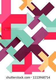 Multicolored abstract geometric shapes, geometry background for web banner, business presentation, ads package, print template, wallpaper