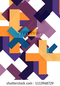 Multicolored abstract geometric shapes, geometry background for web banner, business presentation, ads package, print template, wallpaper