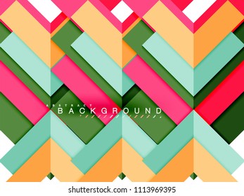 Formas geométricas abstractas multicolores, fondo geométrico para banner web, presentación comercial, paquete de anuncios, plantilla de impresión, fondo de pantalla