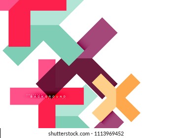 Multicolored abstract geometric shapes, geometry background for web banner, business presentation, ads package, print template, wallpaper