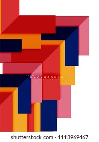 Multicolored abstract geometric shapes, geometry background for web banner, business presentation, ads package, print template, wallpaper