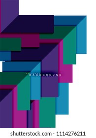 Multicolored abstract geometric shapes, geometry background for web banner, business presentation, ads package, print template, wallpaper