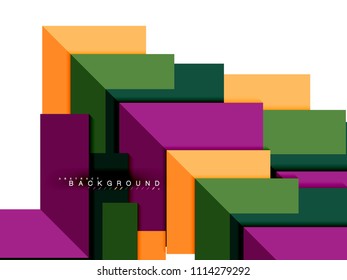Multicolored abstract geometric shapes, geometry background for web banner, business presentation, ads package, print template, wallpaper