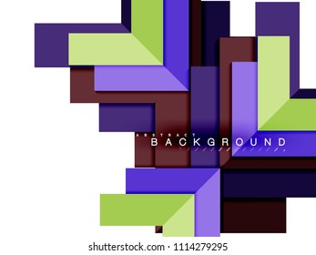 Multicolored abstract geometric shapes, geometry background for web banner, business presentation, ads package, print template, wallpaper