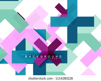 Multicolored abstract geometric shapes, geometry background for web banner, business presentation, ads package, print template, wallpaper