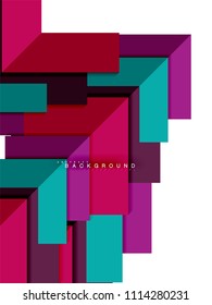Multicolored abstract geometric shapes, geometry background for web banner, business presentation, ads package, print template, wallpaper