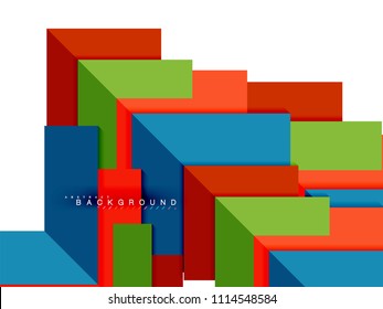 Multicolored abstract geometric shapes, geometry background for web banner, business presentation, ads package, print template, wallpaper