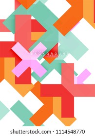 Multicolored abstract geometric shapes, geometry background for web banner, business presentation, ads package, print template, wallpaper