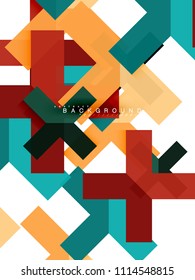 Multicolored abstract geometric shapes, geometry background for web banner, business presentation, ads package, print template, wallpaper