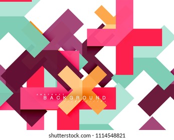 Multicolored abstract geometric shapes, geometry background for web banner, business presentation, ads package, print template, wallpaper