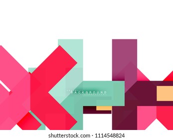 Multicolored abstract geometric shapes, geometry background for web banner, business presentation, ads package, print template, wallpaper