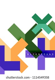 Multicolored abstract geometric shapes, geometry background for web banner, business presentation, ads package, print template, wallpaper