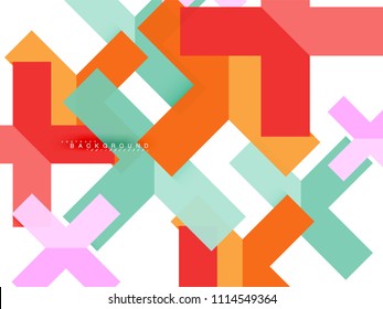 Multicolored abstract geometric shapes, geometry background for web banner, business presentation, ads package, print template, wallpaper