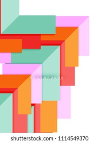 Multicolored abstract geometric shapes, geometry background for web banner, business presentation, ads package, print template, wallpaper