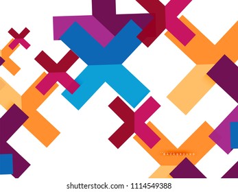 Multicolored abstract geometric shapes, geometry background for web banner, business presentation, ads package, print template, wallpaper