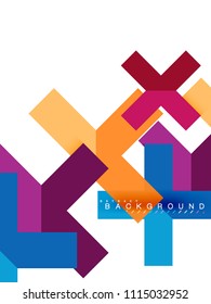 Multicolored abstract geometric shapes, geometry background for web banner, business presentation, ads package, print template, wallpaper