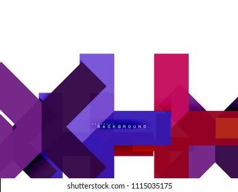 Abstrakte, mehrfarbige geometrische Formen, geometrischer Hintergrund für Webbanner, Geschäftspräsentation, Werbepaket, Druckvorlage, Bildschirmhintergrund