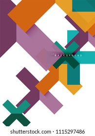 Multicolored abstract geometric shapes, geometry background for web banner, business presentation, ads package, print template, wallpaper