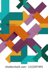 Multicolored abstract geometric shapes, geometry background for web banner, business presentation, ads package, print template, wallpaper