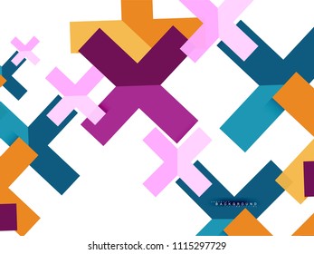 Multicolored abstract geometric shapes, geometry background for web banner, business presentation, ads package, print template, wallpaper