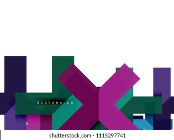 Abstrakte, mehrfarbige geometrische Formen, geometrischer Hintergrund für Webbanner, Geschäftspräsentation, Werbepaket, Druckvorlage, Bildschirmhintergrund