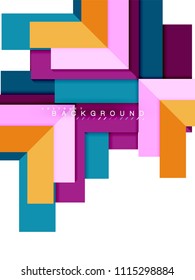 Multicolored abstract geometric shapes, geometry background for web banner, business presentation, ads package, print template, wallpaper