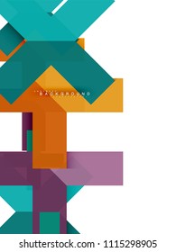 Multicolored abstract geometric shapes, geometry background for web banner, business presentation, ads package, print template, wallpaper