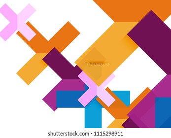 Multicolored abstract geometric shapes, geometry background for web banner, business presentation, ads package, print template, wallpaper