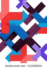 Multicolored abstract geometric shapes, geometry background for web banner, business presentation, ads package, print template, wallpaper