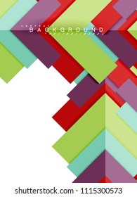 Abstrakte, mehrfarbige geometrische Formen, geometrischer Hintergrund für Webbanner, Geschäftspräsentation, Werbepaket, Druckvorlage, Bildschirmhintergrund