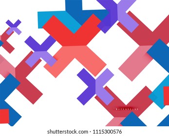 Multicolored abstract geometric shapes, geometry background for web banner, business presentation, ads package, print template, wallpaper